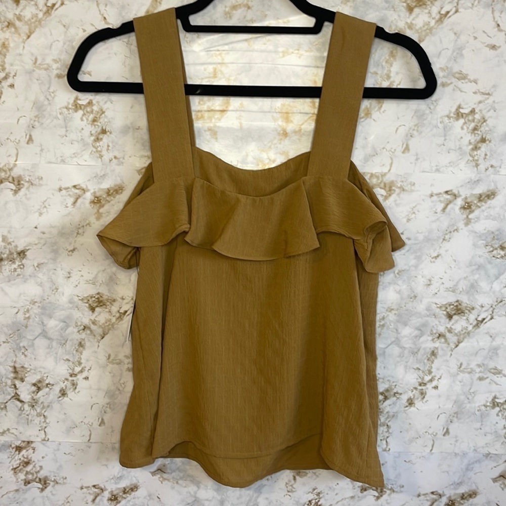 Nine West Ruffle Wide Strap Tank l SIZE S - Picture 3 of 7